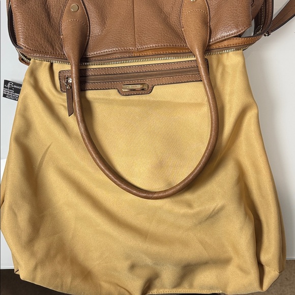 B. Makowsky camel leather triple entry large satchel tote - Picture 8 of 14